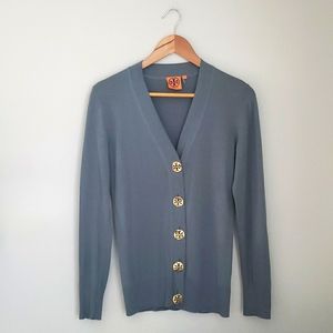 Tory Burch Merino Wool Button-Up Cardigan